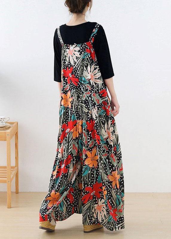Simple Red Pockets Wide Leg Fall Romper