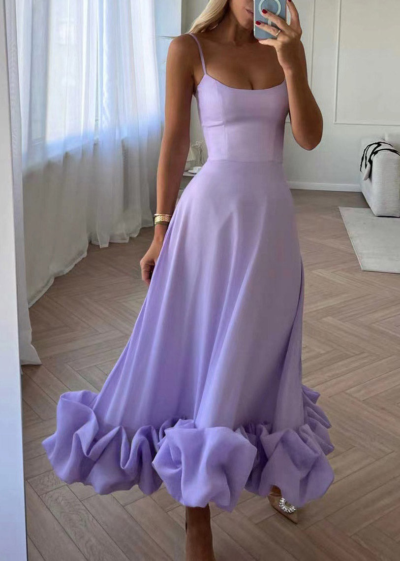 Slim Fit Black High Waist Slip Dress Sleeveless