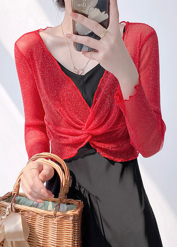 Slim Fit White Bright Silk Tulle Top Summer