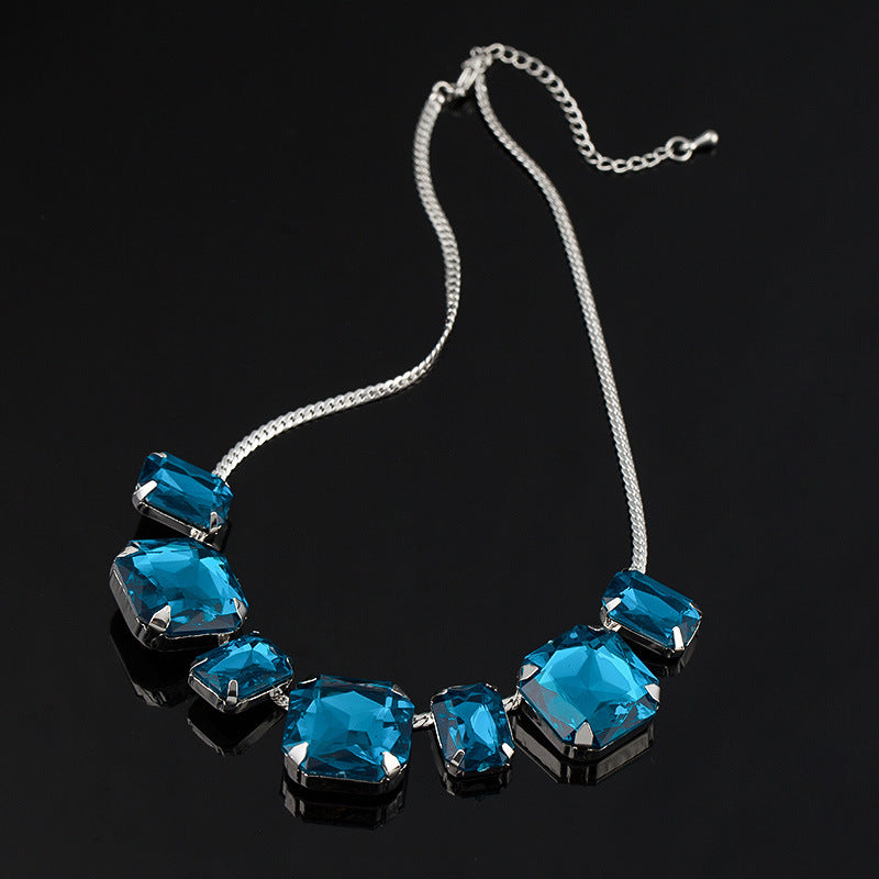 Statement Blue Crystal Necklace