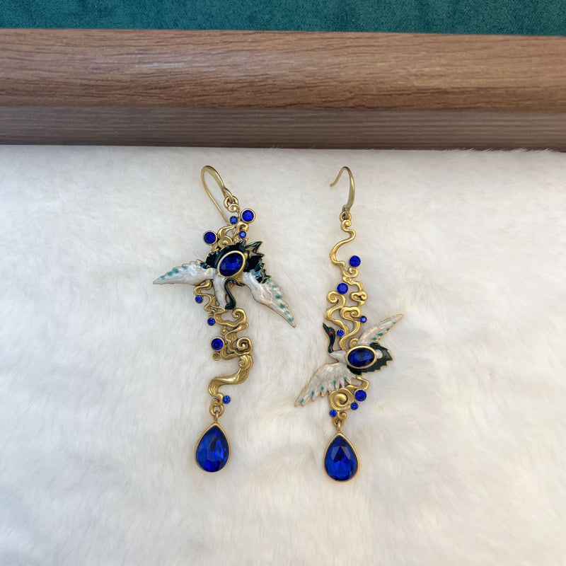 Statement Blue Sapphire Earrings