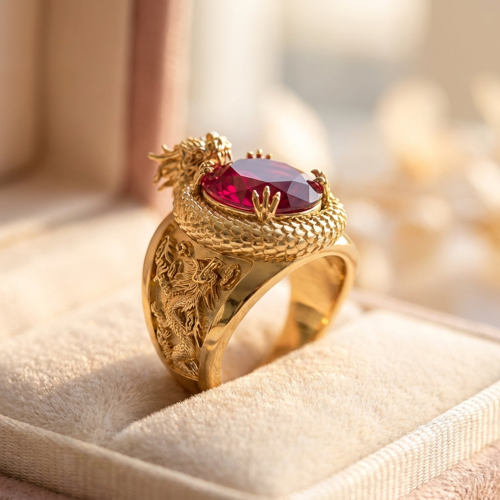 Statement Dragon Ruby Ring