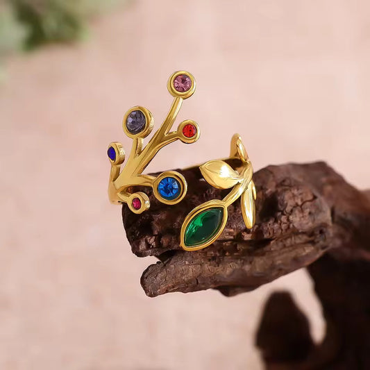 Statement Multistone Gold Ring