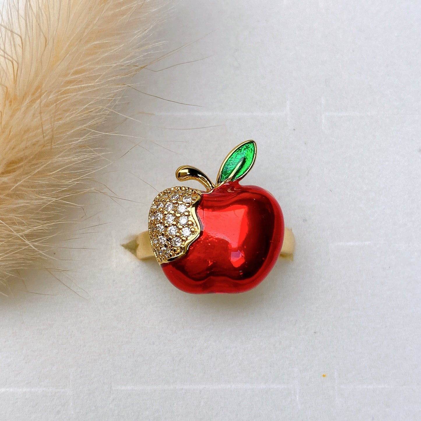 Statement Red Apple Ring