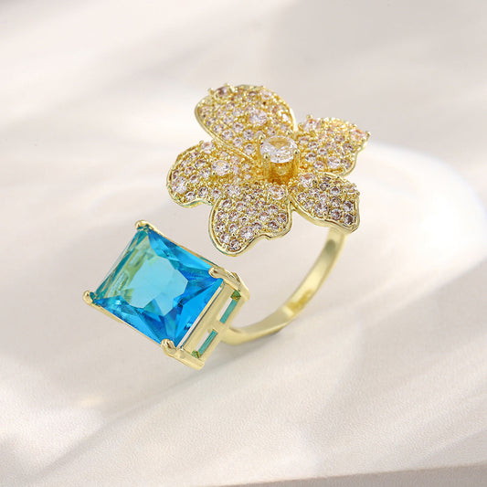 Statement Topaz Flower Ring