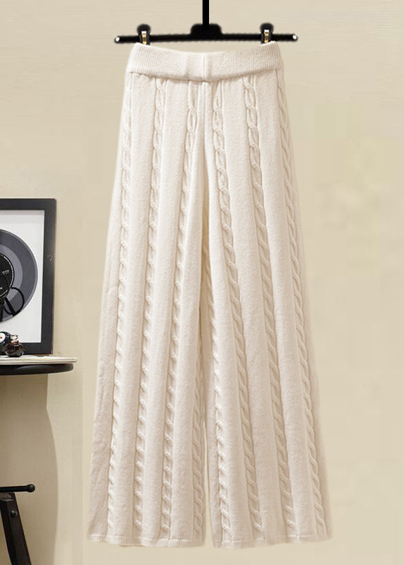 Style Apricot O Neck Sweaters and Skirts Knit Two Pieces Set Spring