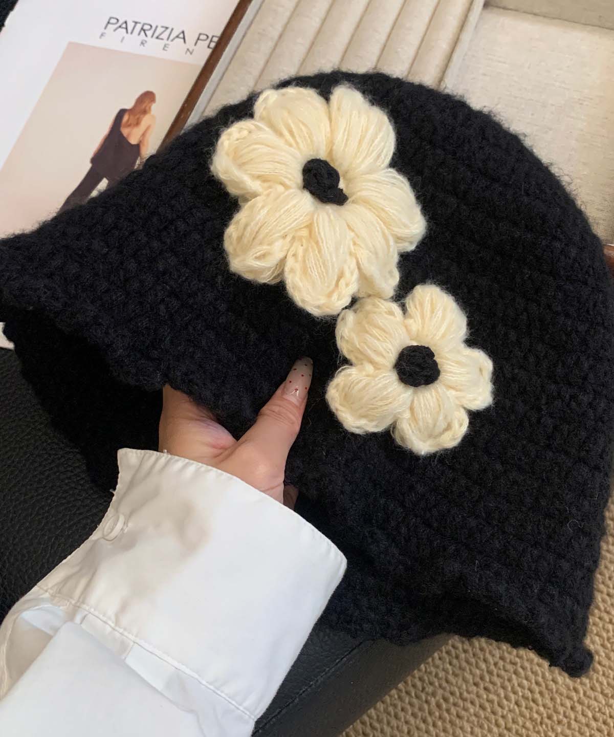 Style Black Cozy Warm Knit Bucket Hat