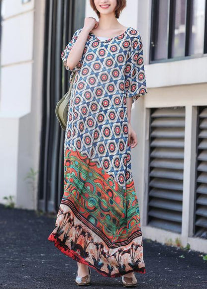 Style V Neck Dress Sleeve Print Traveling Dress