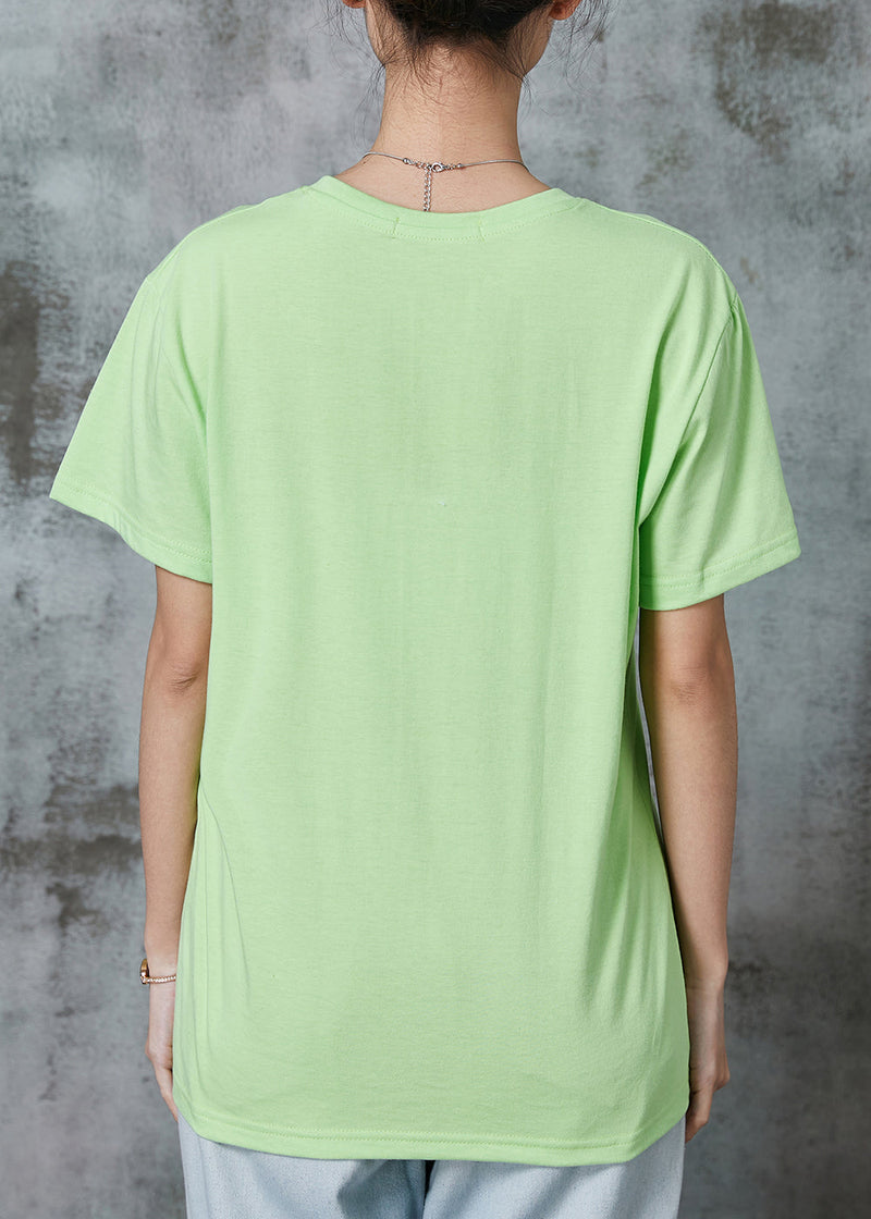 Stylish Green Embroideried Cotton Tank Summer