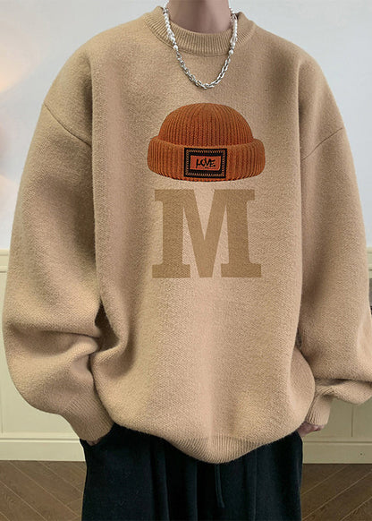 Stylish Green Turtleneck Print Cotton Knit Sweaters Winter