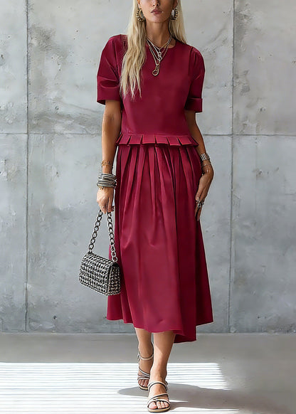 Stylish Red Ruffled Maxi Dress Summer