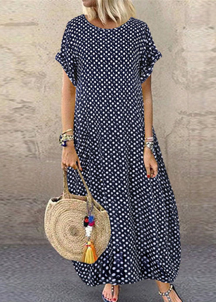 Summer Red Geometry Print Short Sleeve Dress