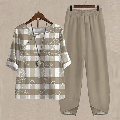 CD | Bluză elegantă și set de pantaloni pentru femei