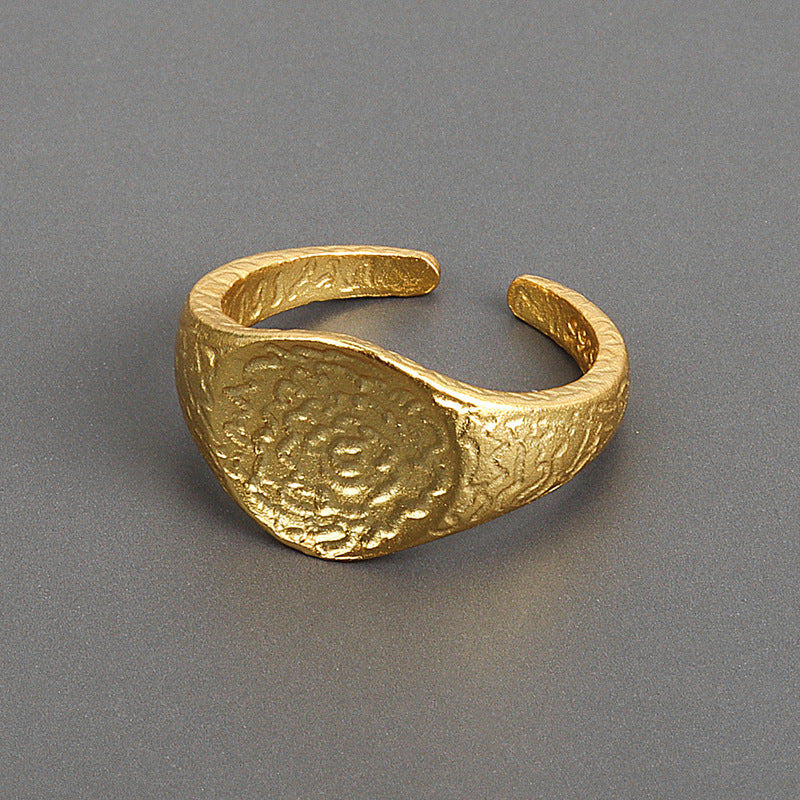 Textured Gold Cuff Ring