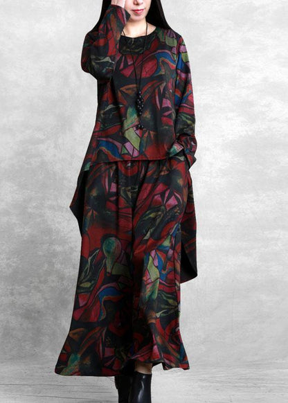 Thin Literary Suit Autumn and Winter New Irregular Simple and Loose Two-piece Suit