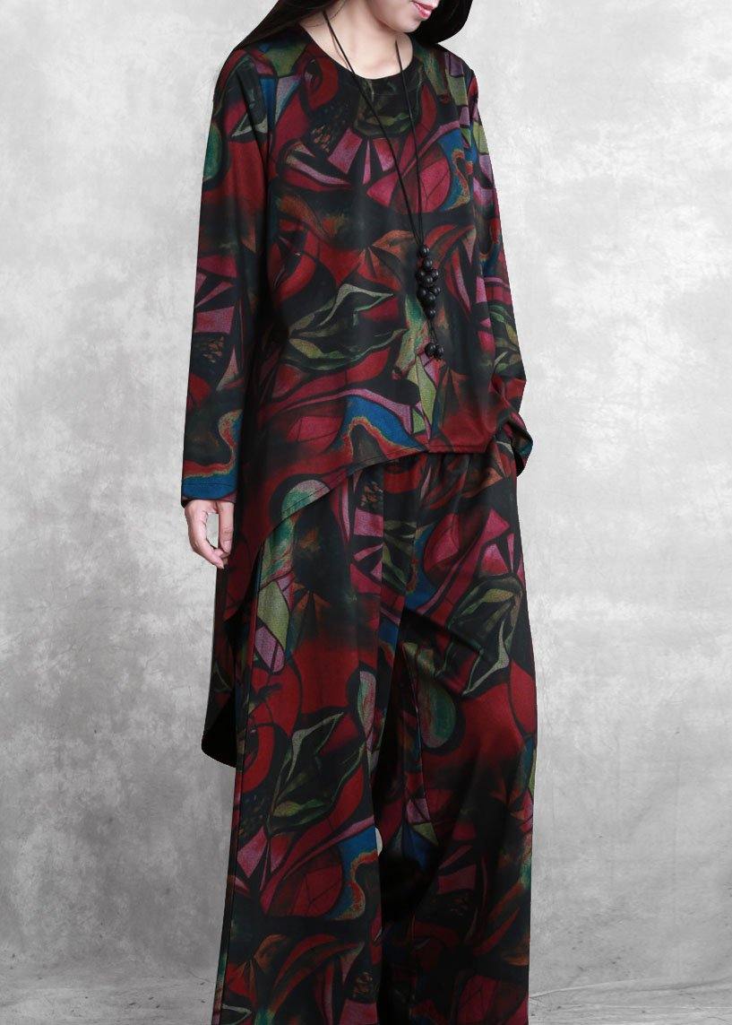 Thin Literary Suit Autumn and Winter New Irregular Simple and Loose Two-piece Suit