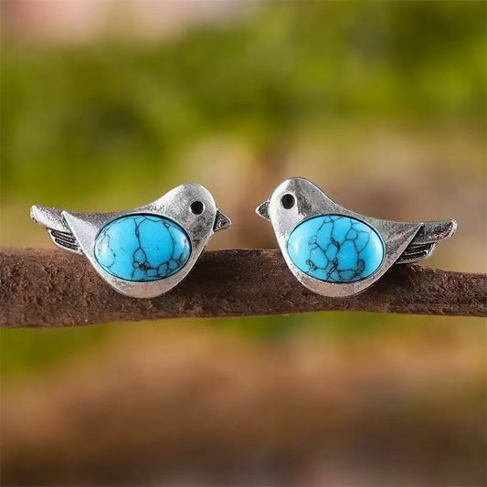 Turquoise Bird Earrings