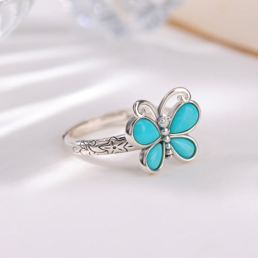 Turquoise Butterfly Ring