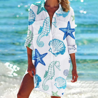 CD | Rochie midi colorată cu nasturi