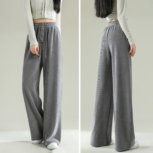 CD | Elegant, casual, cu nervuri pantaloni de toamnă jogging pentru femei