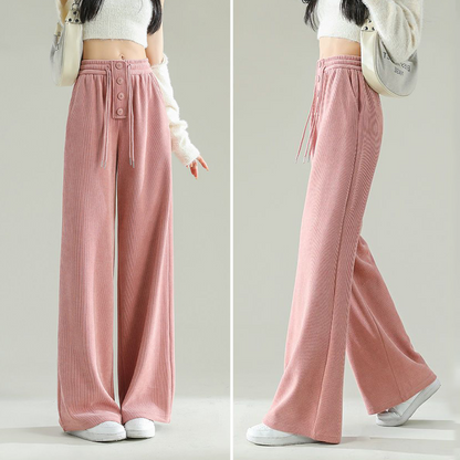 CD | Elegant, casual, cu nervuri pantaloni de toamnă jogging pentru femei