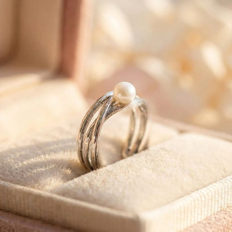 Elegant Pearl Wrap Ring