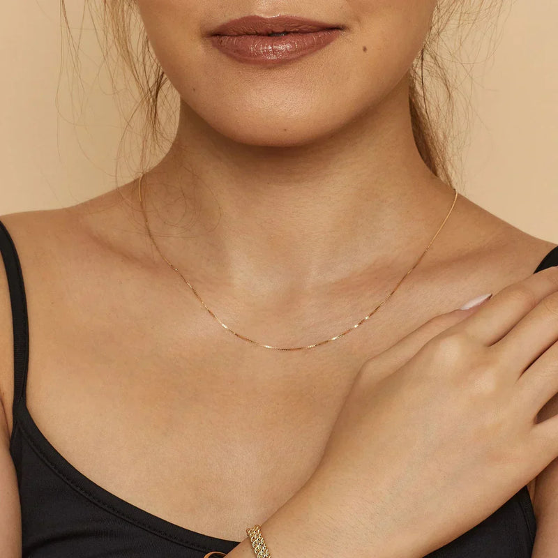 Gold Bodega Box Necklace