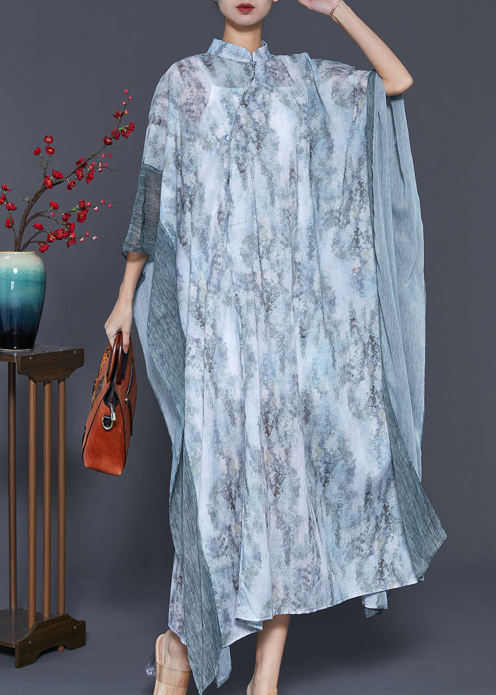Tie Dye Patchwork Chiffon Maxi Dresses Two Piece Spring