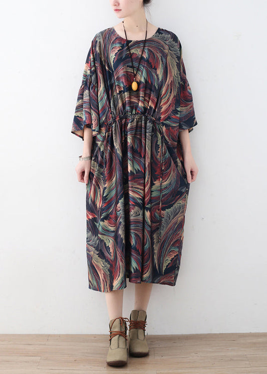 O Neck Batwing Sleeve Sweater Outfits Street Style Hipster Chiffon Dress