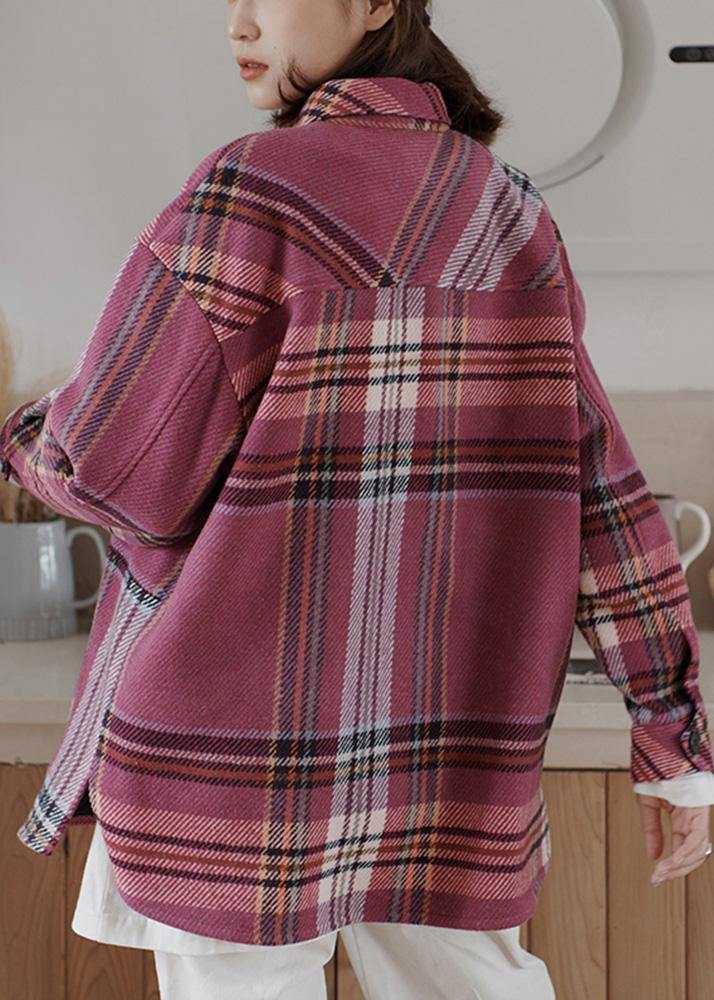 Plaid Woolen Sweater Female Winter Korean Version of the Loose Warm Top