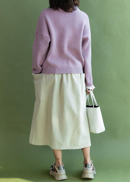 Ruffles Collar Knitwear Pink Long Sleeve Knitted Cardigans