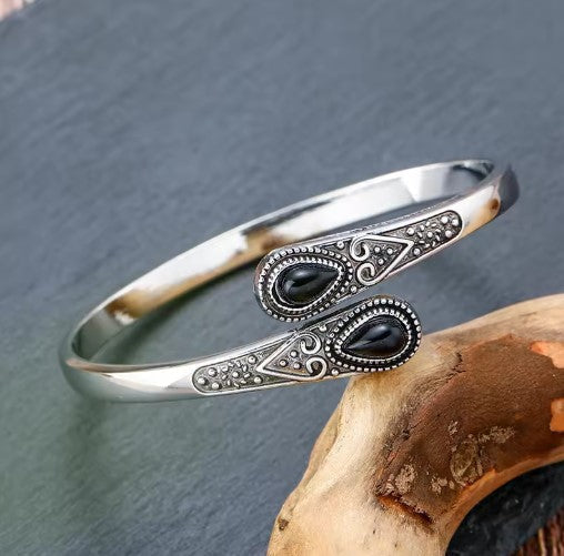 Vintage Adjustable Cuff Natural Stone