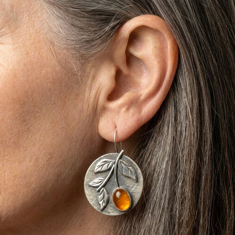 Amber Leaf Earrings