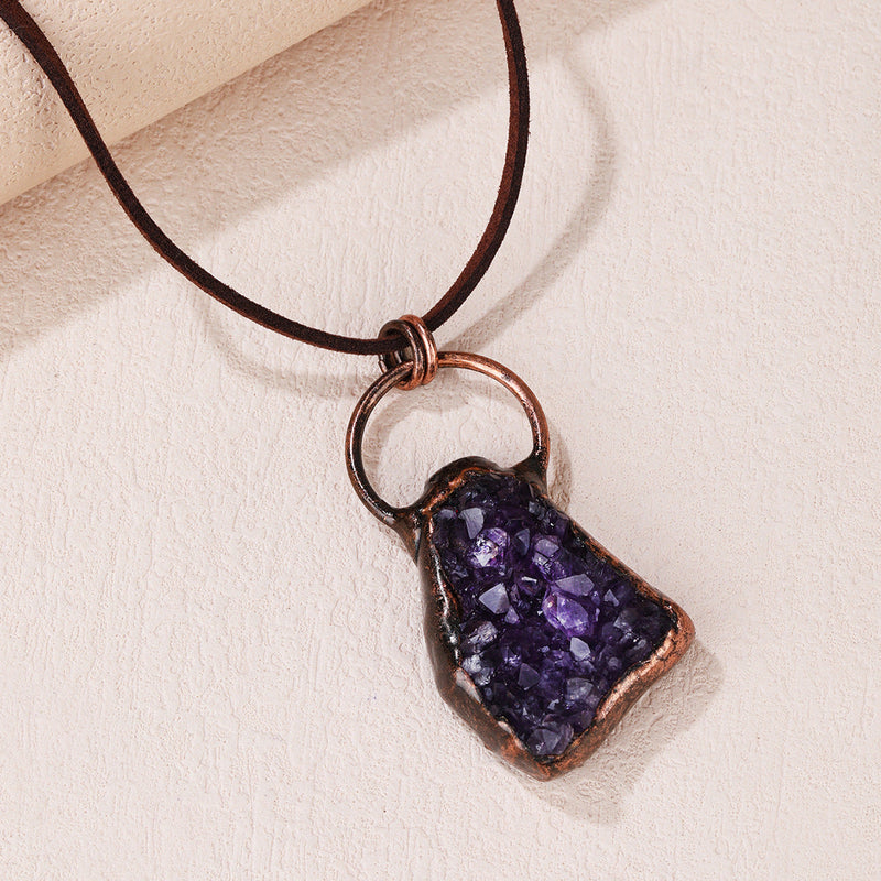 Vintage Amethyst Cluster Necklace