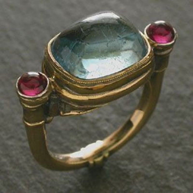 Vintage Aquamarine Ruby Ring