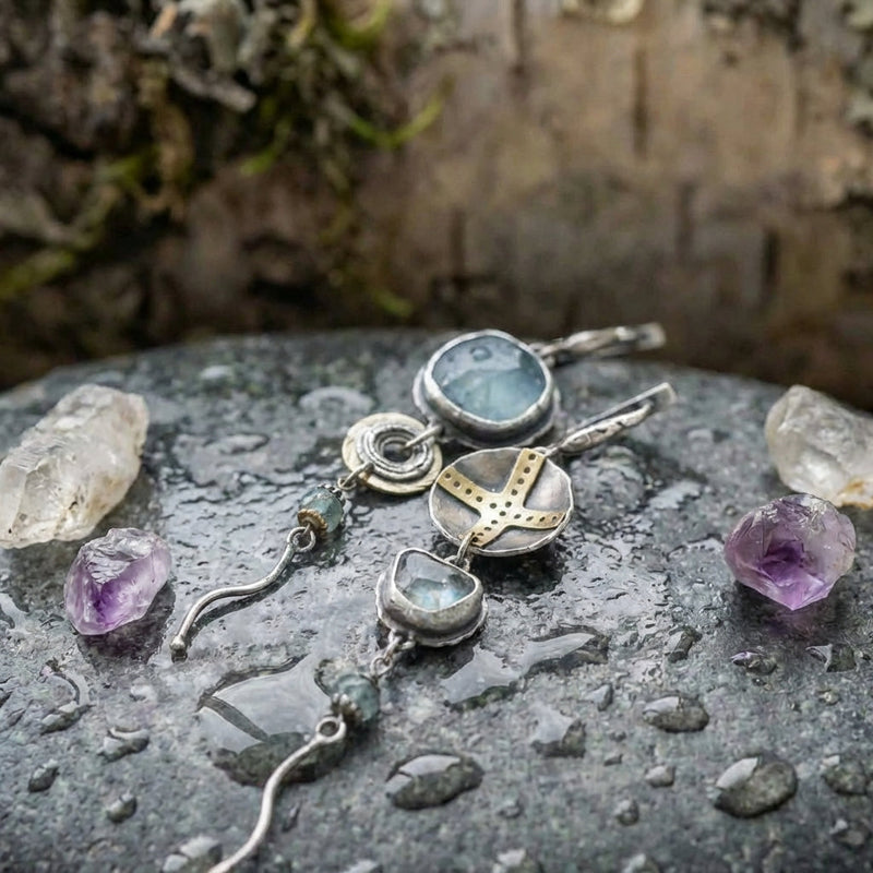 Vintage Asymmetrical Dangle Earrings