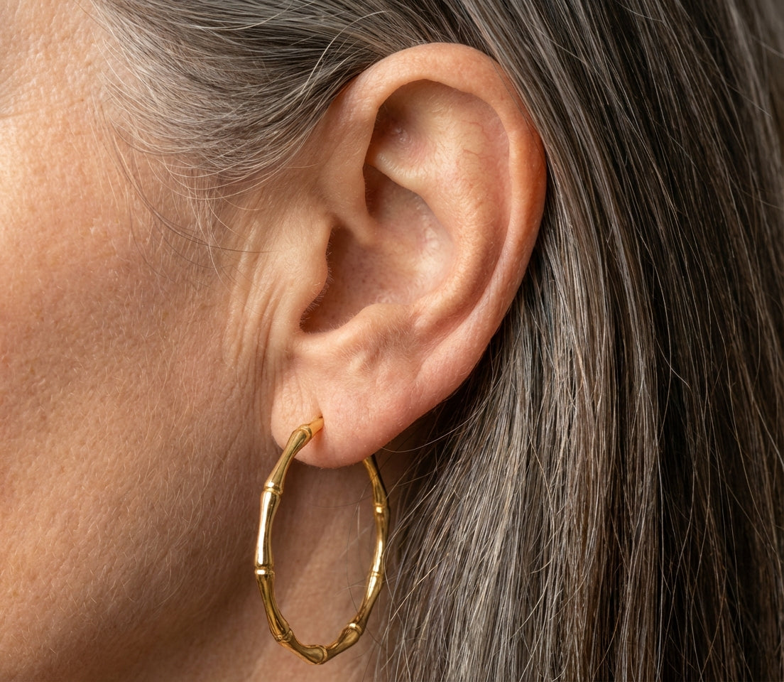 Vintage Bamboo Hoop Earrings