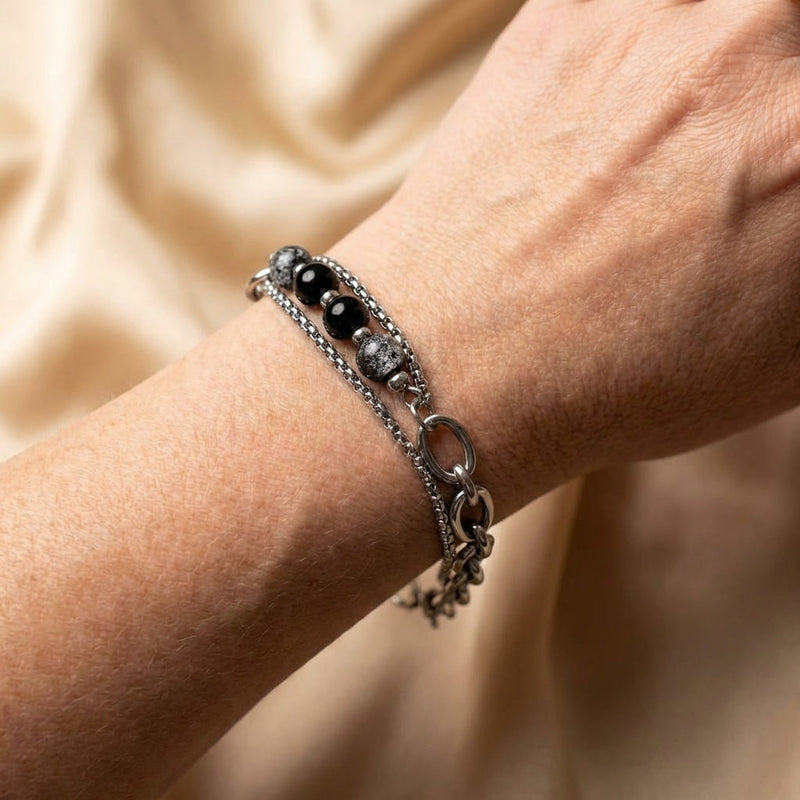 Vintage Bead Link Chain Bracelet