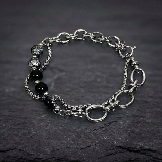Vintage Bead Link Chain Bracelet