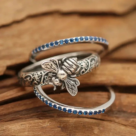 Vintage Bee Crystal Ring