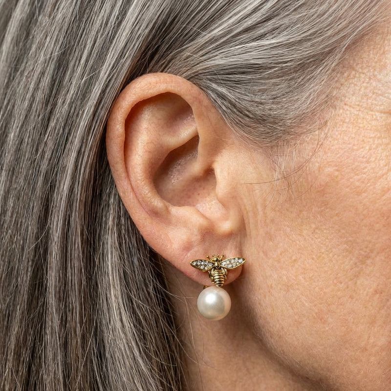 Bee Pearl Earrings
