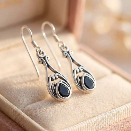 Vintage Black Onyx Earrings