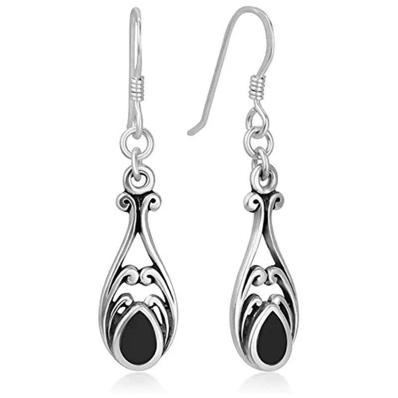 Vintage Black Onyx Earrings