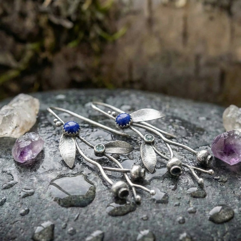 Vintage Blue Lapis Earrings