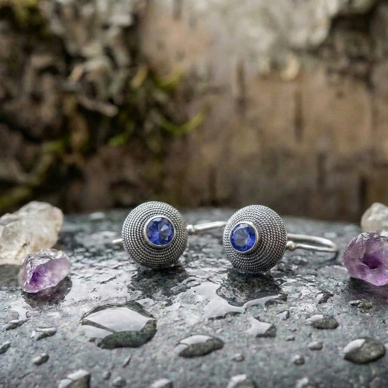 Vintage Blue Stone Earrings