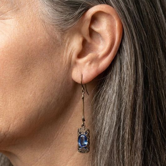 Blue Zircon Earrings