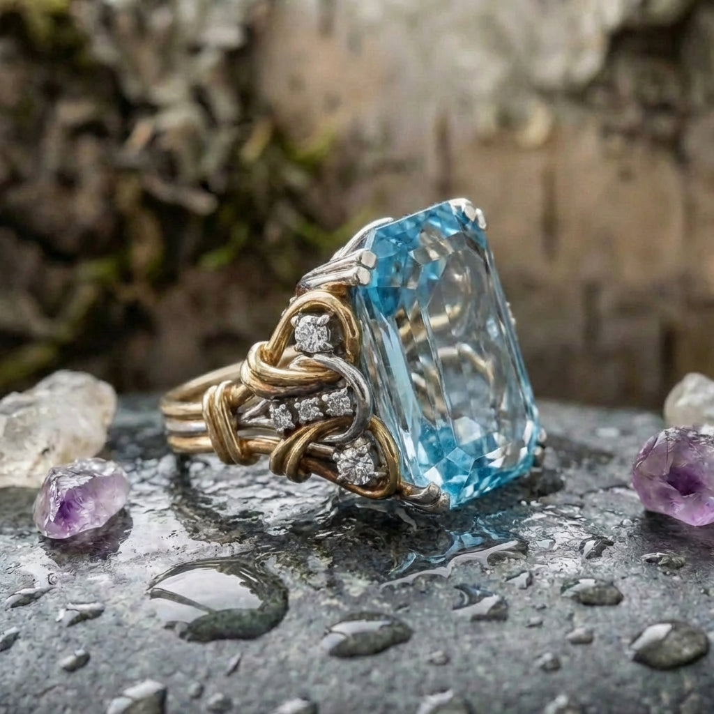 Vintage Blue Zircon Ring