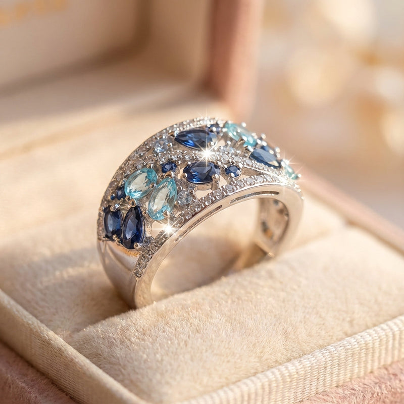 Vintage Blue Zirconia Ring