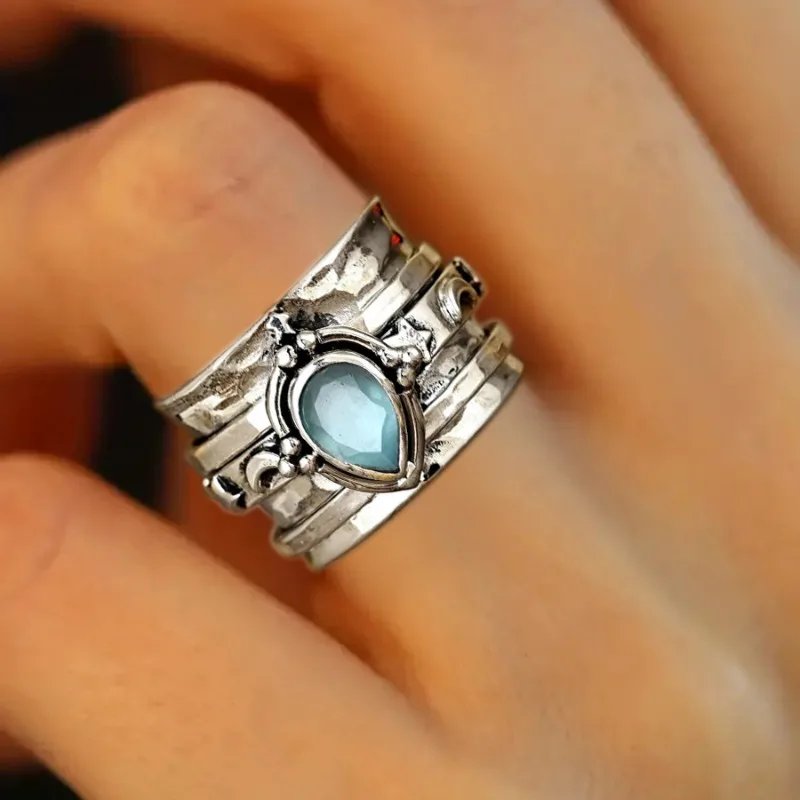Vintage Bohemian Teardrop Ring