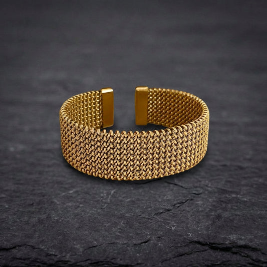 Vintage Braided Mesh Open Classic Bracelet